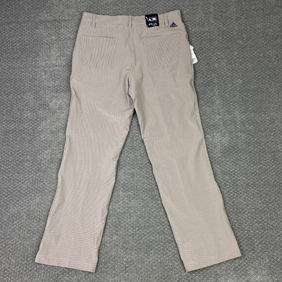 Adidas Golf Pants Men's 32 x 32 Tan Cream Plaid Check Climalite Teflon - Picture 3 of 15